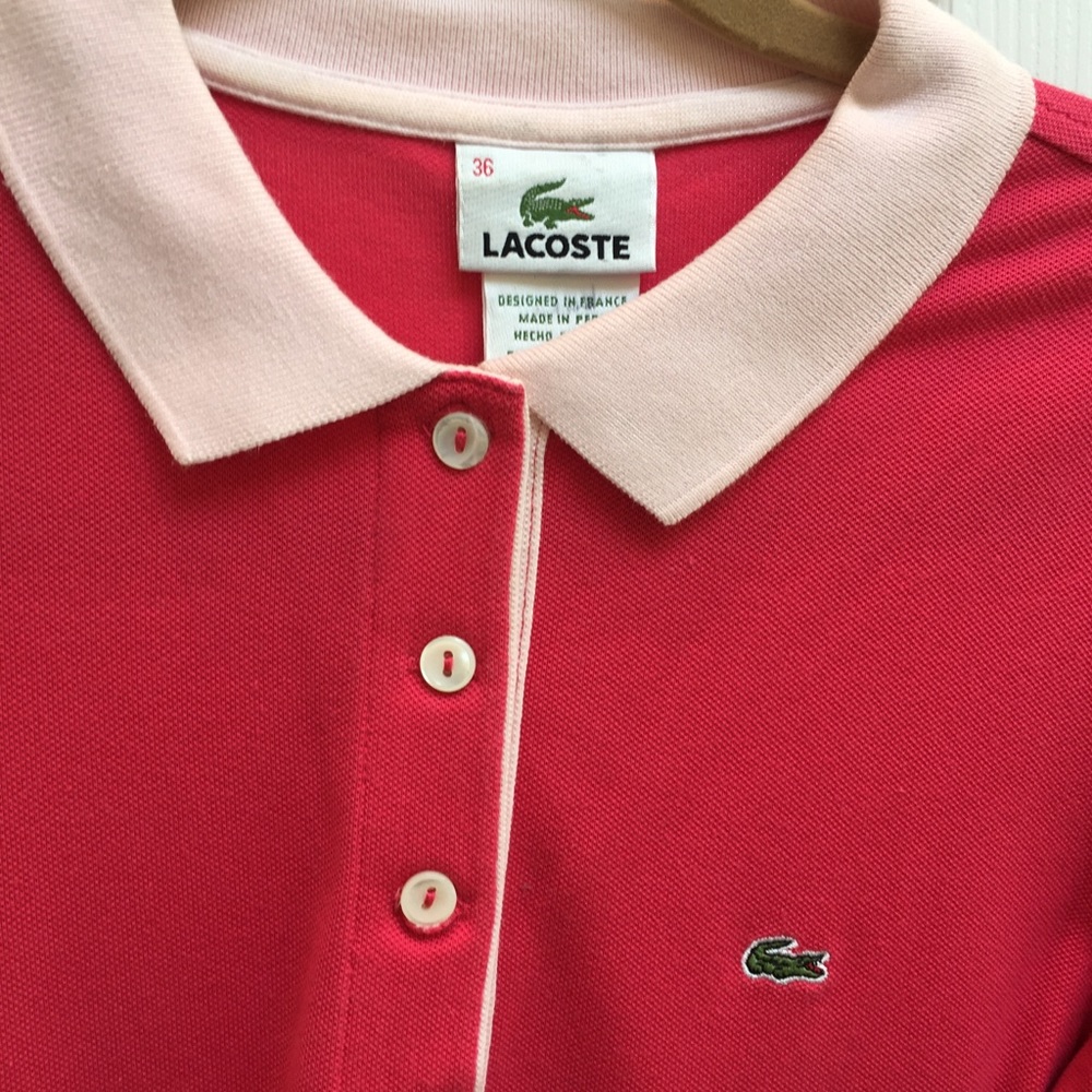 Lacoste 3/4 sleeve cotton pique polo shirt